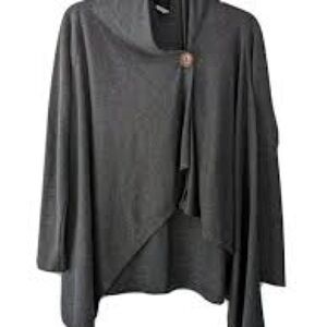 Bobeau One-Button Asymmetrical Wrap Cardigan- Size 1X